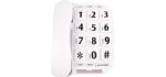 KerLiTar K-P011W Big Button Corded Phone for Elderly with Handsfree Speakerphone Amplified Phone Hearing Aid Compatible Landline Phones for Seniors(White)