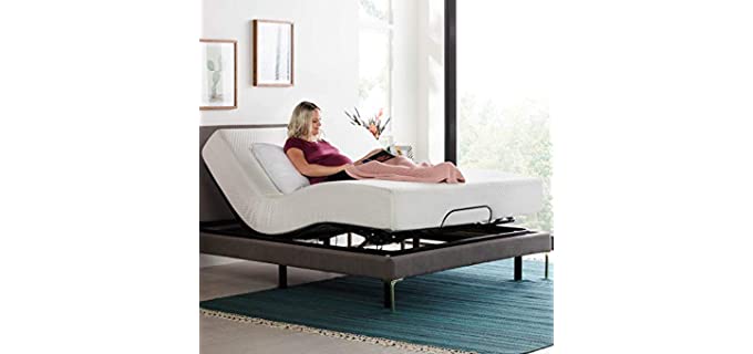 LINENSPA Adjustable Bed Base - Motorized Head and Foot Incline - Quick and Easy Assembly - Queen