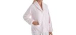 La Cera Women's 100% Polyester Honeycomb Fleece Bed Jacket 8825 M Pink