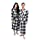 Leveret Womens Robe Flannel Robe Christmas Robe Black/White Plaid Size Small