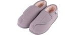 LongBay Women's Furry Memory Foam Diabetic Slippers Comfy Cozy Arthritis Edema House Shoes