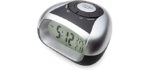 Loud Talking Alarm Clock with Time and Temperature - for Low Vision or Blind (Gray) (Gray)