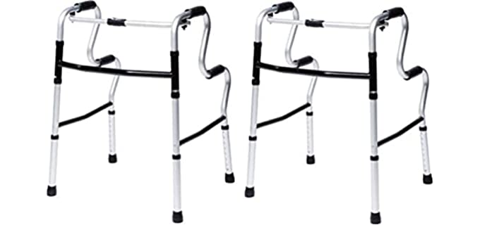 Lumex Uprise Onyx Folding Walker, 400 lb Weight Capacity, Medical Supplies and Equipment, Pack of 2, 700175C-2