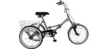 Mantis Tri-Rad 20 Inch Wheels Single Speed Adult Folding Tricycle, Silver,20