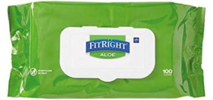 Medline FitRight Aloe Personal Cleansing Cloth Wipes, Unscented, 8 x 12 inch Adult Large Incontinence Wipes, 100 count, pack of 6 - White
