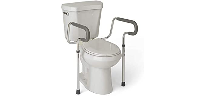 Medline's Guardian Toilet Safety Rail with Adjustable Height for Bathroom Safety, Toilet Assist, and Grab Bar