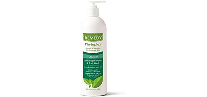 Medline Remedy with Phytoplex Hydrating Cleansing Gel, No-Rinse Body Wash and Shampoo, Paraben and Sulfate-Free, Scented, 16 fl oz