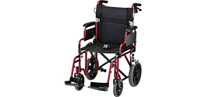 NOVA Lightweight Transport Chair with Locking Hand Brakes, 12