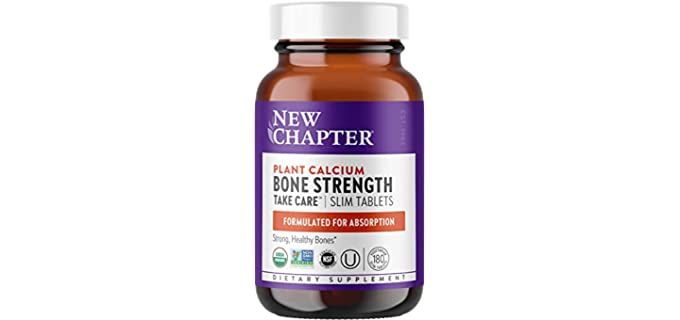 New Chapter Calcium Supplement– Bone Strength Organic Plant Calcium with Vitamin K2 + D3 + Magnesium, Vegetarian, Gluten Free - 180 Count (2 Month Supply)