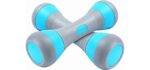 Nice C Adjustable Dumbbell Weight Pair, 5-in-1 Weight Options, Non-Slip Neoprene Hand, All-Purpose, Home, Gym, Office (4.5Lb, Blue Pair)