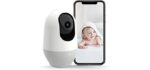 Nooie Baby Monitor, WiFi Pet Camera Indoor, 360-degree IP Camera, 1080P Home Security Camera, Motion Tracking, Super IR Night Vision, Works with Alexa, Two-Way Audio, Motion & Sound Detection