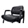 OFM ESS-9015 Bonded Leather Executive Side Chair with Sled Base, Black, Black