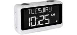 ORKA Talking Clock for Seniors 2021. Voice Recordable. Very Large Loud Digital Day Alarm Clock 8 Alarms Date,Day & Time Dementia 8