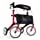 OasisSpace Aluminum Rollator Walker with Seat, Folding Rollator Walker with 10-inch Front Wheels for Senior, Elderly(Red)