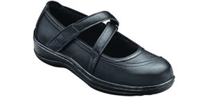Orthofeet Arch Support Mary Jane's for Women, Ideal for Heel and Foot Pain Relief. Therapeutic Design with Arch Support, Arch Booster, Cushioning Ergonomic Sole & Extended Widths - Celina Black