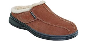 Orthofeet Innovative Orthopedic Slippers for Men - Ideal for Plantar Fasciitis, Foot & Heel Pain Relief. Arch Support Slippers, Cushioning Ergonomic Sole & Extended Widths - Asheville Brown
