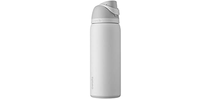 Owala FreeSip Insulated Stainless Steel Water Bottle with Straw for Sports and Travel, BPA-Free, 32-Ounce, Shy Marshmallow