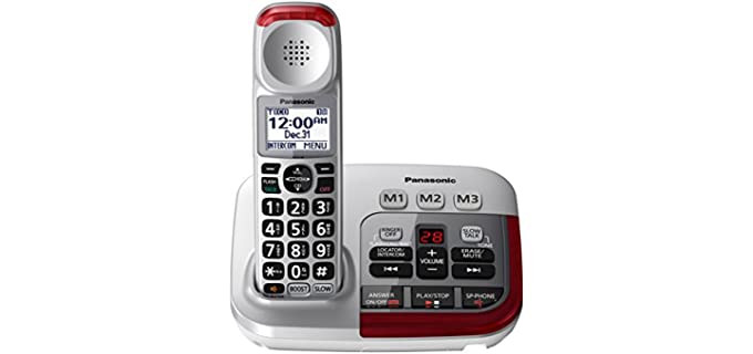 PANASONIC Amplified Cordless Phone with Digital Answering Machine - KX-TGM450S - 1 Handset (Silver)