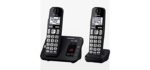PANASONIC DECT 6.0 Expandable Cordless Phone System with Answering Machine and Call Blocking - 2 Handsets - KX-TGE432B (Black) (Renewed)