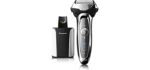 Panasonic Arc5 Electric Razor for Men, 5 Blades Shaver and Trimmer - Sensor Technology, Automatic Clean and Charge Station, Wet Dry, Silver