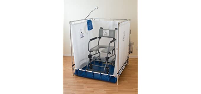 Portable Wheelchair Safe Shower Stall (Made in the USA, 10-year warranty on frame)