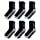 RATIVE Anti Slip Non Skid Slipper Hospital Crew Socks with grips for Adults Men Women (Medium, 6 pairs-black)