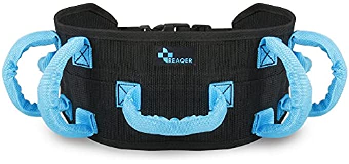 REAQER Transfer and Walking Gait Belt with 7 Handles for Patient Care(Adjustable Waist Circumference:31
