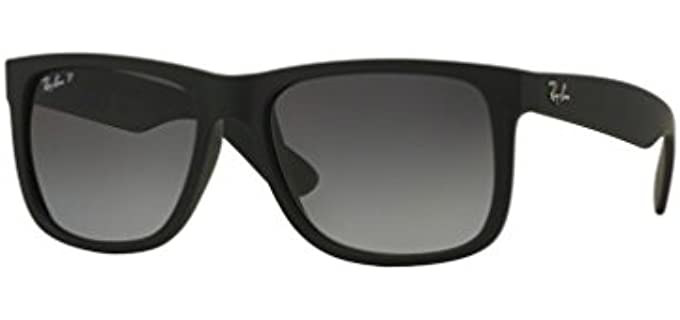 Ray-Ban RB4165 Justin Polarized Sunglasses Matte Black w/Grey Gradient (622/T3) 4165 622T3 55mm Authentic