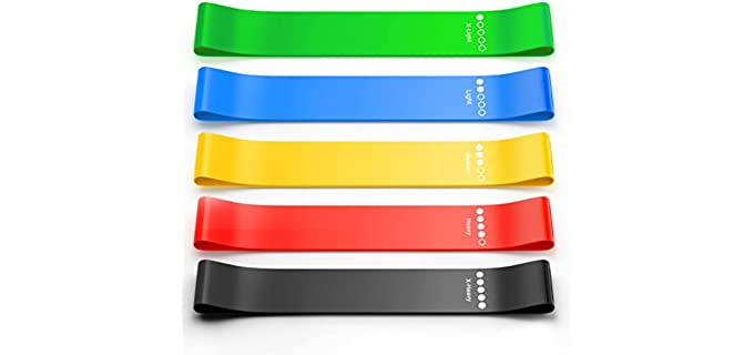 Resistance Bands, Exercise Workout Bands for Women and Men, 5 Set of Stretch Bands for Booty (Colorful)