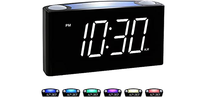 Rocam Alarm Clock for Bedrooms - Large 6.5