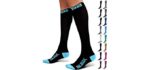 SB SOX Compression Socks (20-30mmHg) for Men & Women – Best Compression Socks for All Day Wear, Better Blood Flow, Swelling! (Small, Black/Blue)
