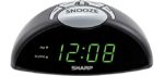 SHARP Digital Alarm Clock - Easy to See Green LED Display – Simple to Use Controls– Stylish Design, Simple Operation - Battery Backup