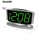 SHARP Home LED Digital Alarm Clock – Swivel Base - Outlet Powered, Simple Operation, Alarm, Snooze, Brightness Dimmer, Big Green Digit Display, Silver Case