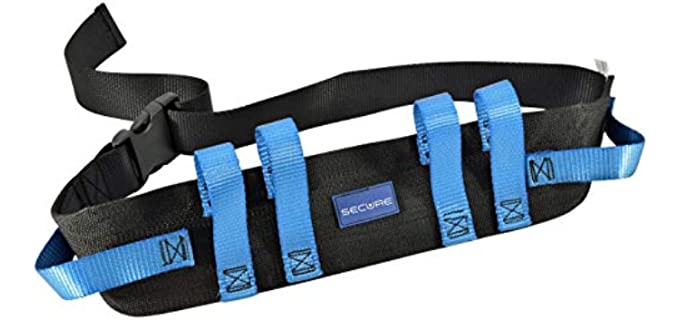 Secure STWB-52 Transfer Gait Belt with Grab Handles and Quick Release Buckle - Patient Lift Walking Belt Assist Device for Seniors, Elderly, Occupational and Physical Therapy