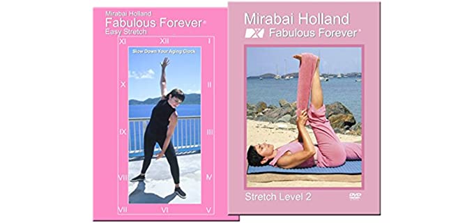 Senior Arthritis Prevention Stretch Workout 2 DVD Set by Mirabai Holland Fabulous Forever Yoga, Dance Stretch DVDs