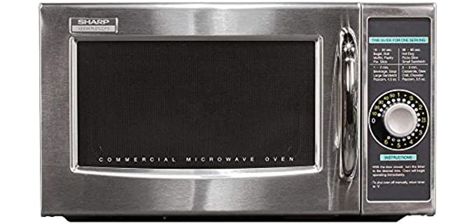 Sharp R-21LCFS Medium Duty Commercial Microwave (Dial Timer, 1000-Watts, 120-Volts) (Update of R-21LCF)