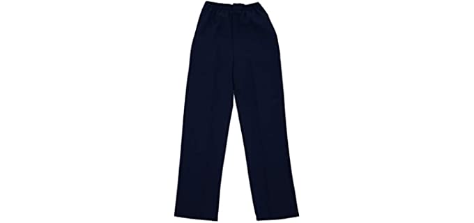 Silverts Disabled Elderly Needs Mens Side Opening Fleece Pants with Adjustable Closures - Navy XL