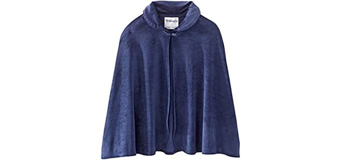 Silverts Disabled Adults & Elderly Needs Womens Warm Bed Jacket Cape Or Bed Shawl - Navy