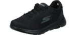 Skechers mens Gowalk 5 Qualify - Athletic Mesh Lace Up Performance Walking Shoe Sneaker, Black, 7 US