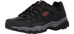 Skechers Men's Afterburn Lace-up Sneaker Black/Grey/Red 8 M US