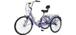 Slsy Adult Tricycles 7 Speed, Adult Trikes 20/24 / 26 inch 3 Wheel Bikes, Three-Wheeled Bicycles Cruise Trike with Shopping Basket for Seniors, Women, Men.