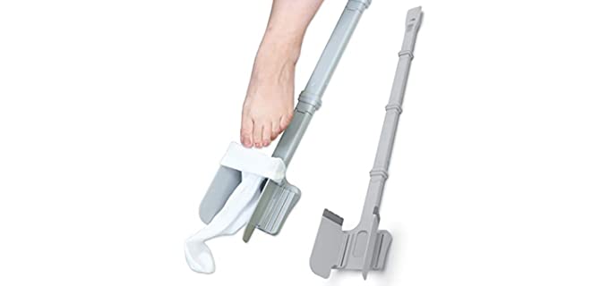 Sock Ox - Extended Length Sock Remover and Long Shoe Horn - Easy On and Off Stocking Slider - Dressing Aid for Senior Men and Women