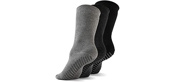 Socks with Grippers for Women - Hospital Socks - Non Slip Socks Womens - Grip Socks for Men - 3 Pairs
