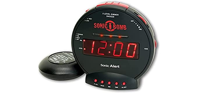 Sonic Alert SBB500ss Sonic Bomb Alarm Clock with Super Shaker
