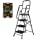 Step Ladders, Folding 4 Step Stool with Safety Rails Portable Heavy Duty 350 lb Load Capacity for Home Household Kitchen Office Garden,Silver Gray