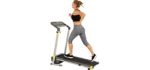 Sunny Health & Fitness Folding Compact Motorized Treadmill - LCD Display, Shock Absorption and 220 LB Max Weight - SF-T7632,Gray