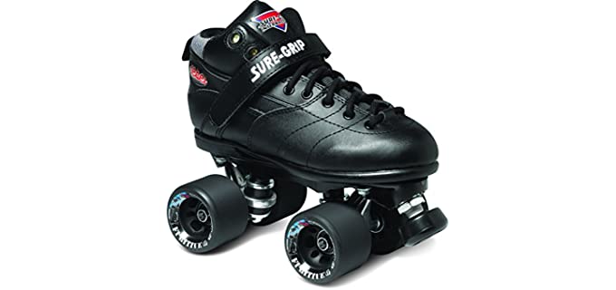 Sure-Grip Rebel Roller Skate Package - Black sz Mens 8 / Ladies 9