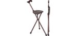Switch Sticks Walking Stick, Walking Cane, Cane Chair, Quad Cane and Folding Cane with Seat is 34 Inches Tall and Supports up to 220 Pounds, Kensington