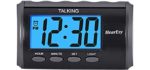 Talking Alarm Clock for Visually Impaired - Large Numbers Desk Clock - Day Clock for Seniors - Battery Operated Large Display Alarm Clock by hearEsy 1714-IPS