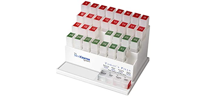 The Original Monthly Pill Organizer with 31 Pill Boxes by MedCenter